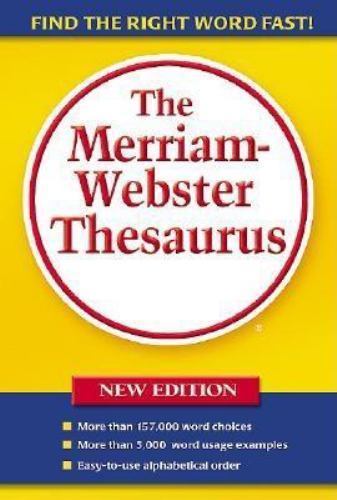 The Merriam-Webster Thesaurus, Trade Paperback – 0877796378, paperback