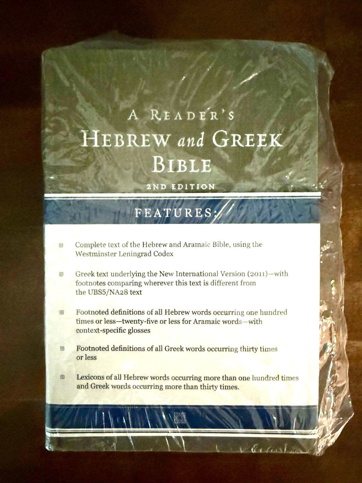 A Reader’s Hebrew & Greek Bible 2nd Edition Hardcover ISBN 9780310109938 VG