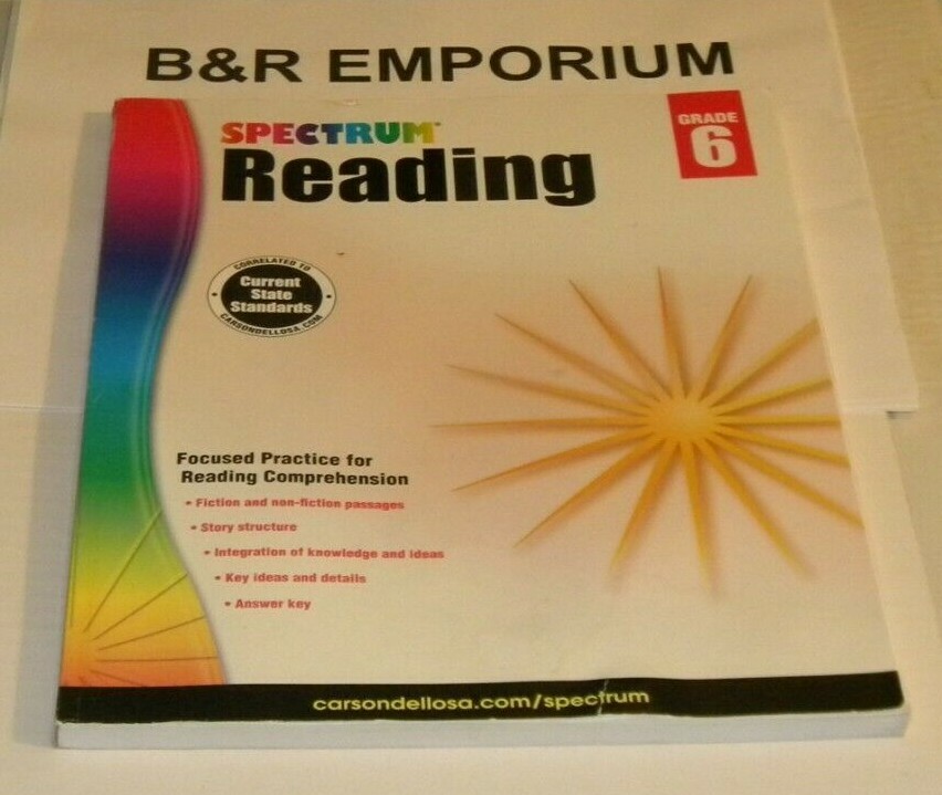 Spectrum Reading Grade 6 – (2015 Carson-Dellosa Publishing) – 170 Pages