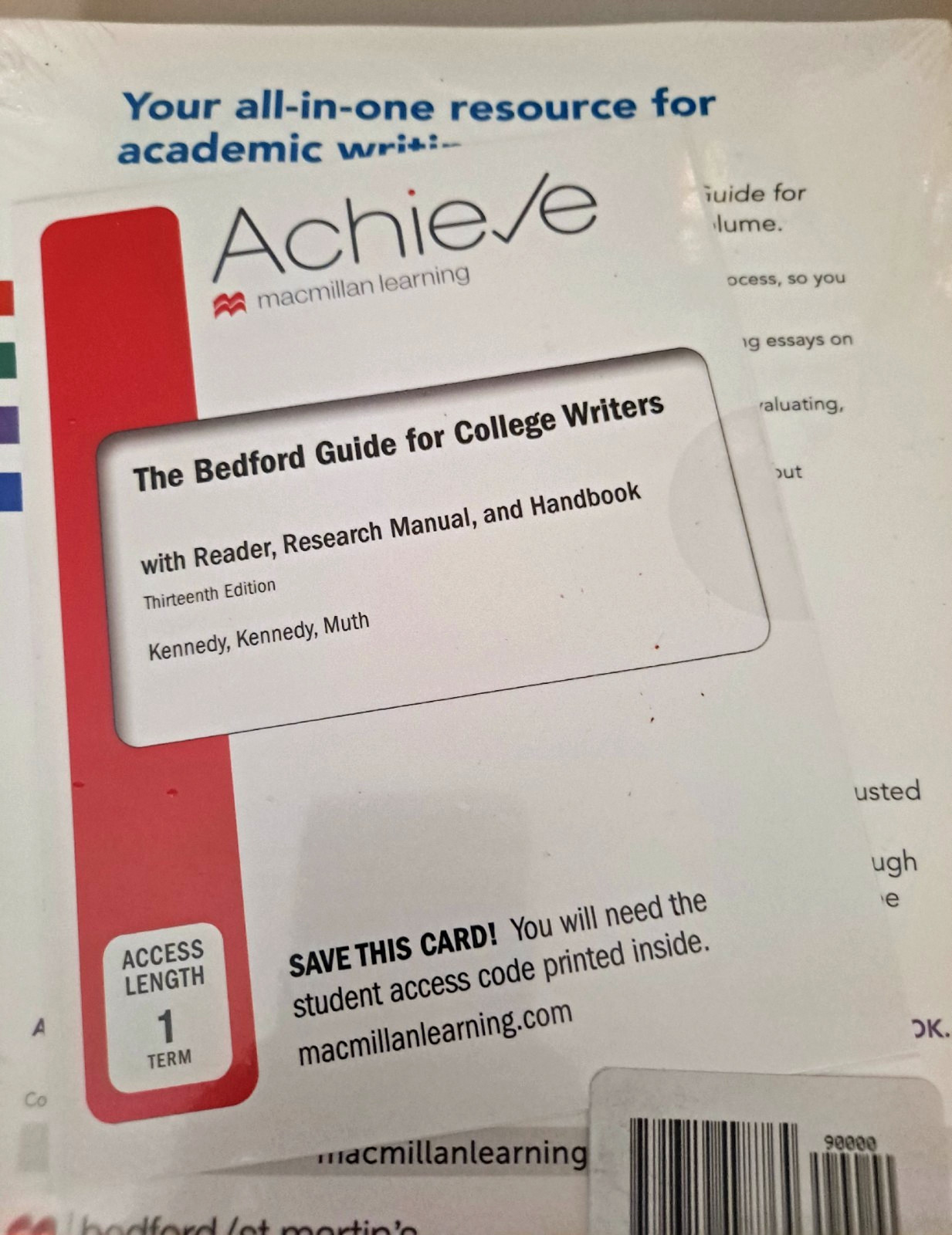 Bedford Guide for College Writers with Reader, Research Manual & Handbook 13 Ed