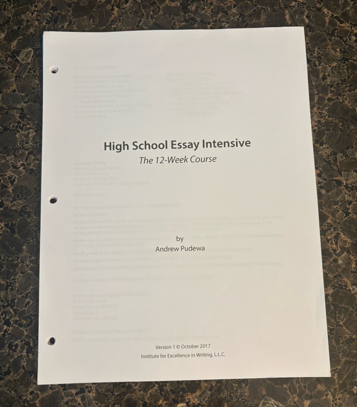 Institute For Excellence In Writing High School Essay Intensive 12 Week Course