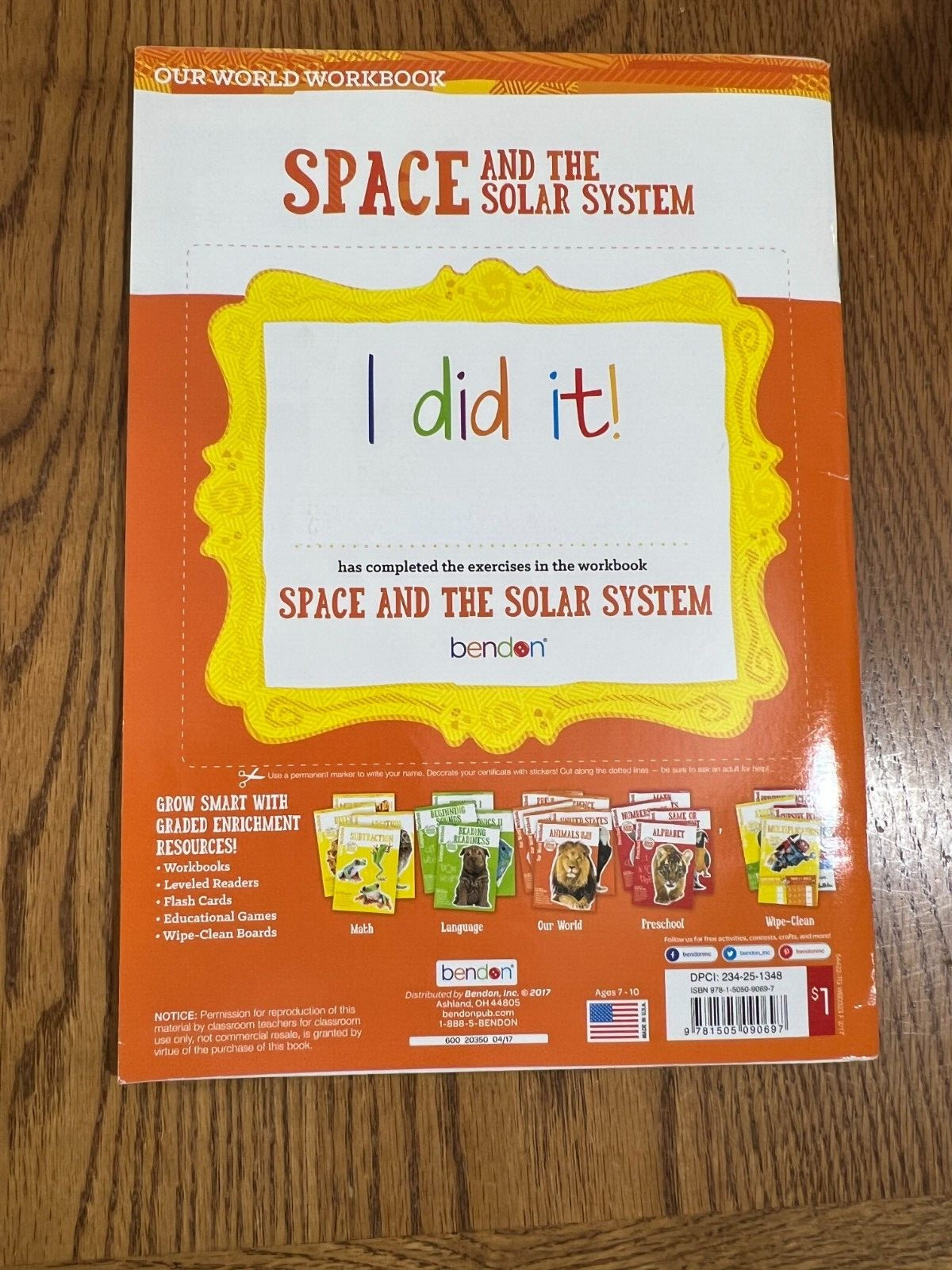 Our World Workbook Space and the Solor System Grades 2-3 Ages 7-10 32 pages