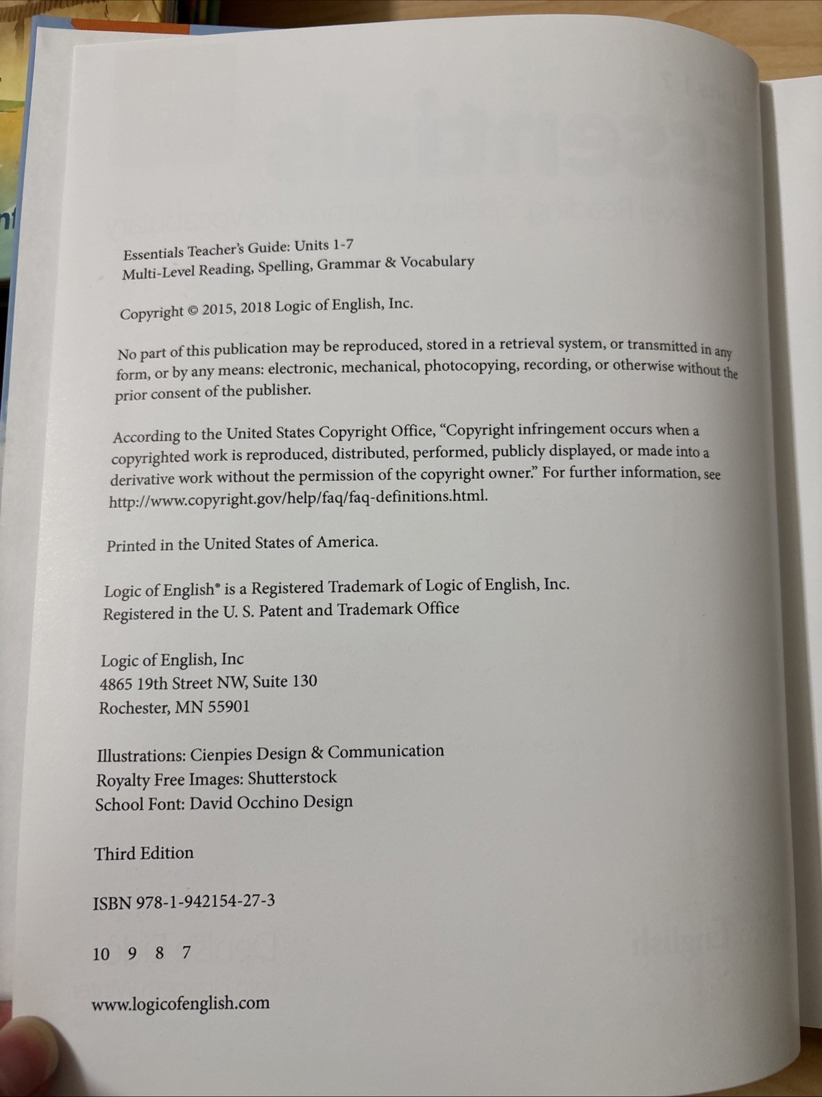 Logic of English Essentials 1-7 Teacher’s Guide Denise Eide 2018 3rd Edition HC