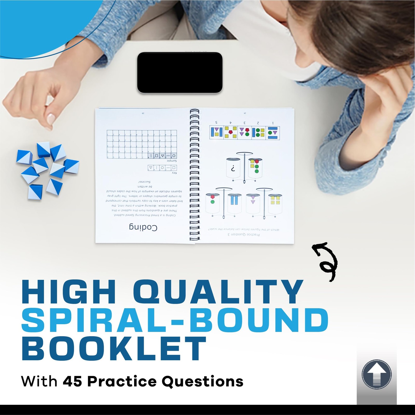 PrfcNL Basic WISC-V Practice Set-45 Practice Questions,with 9 Blue White Cubes