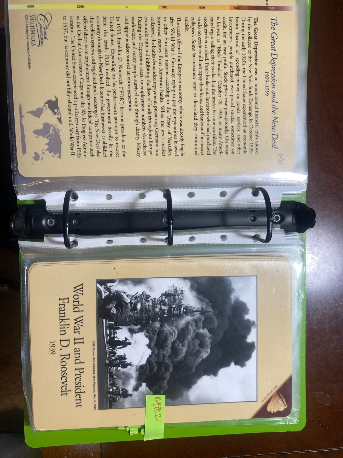 Classical Conversations Acts & Facts History Cards. 2012 set of 4. in binders.