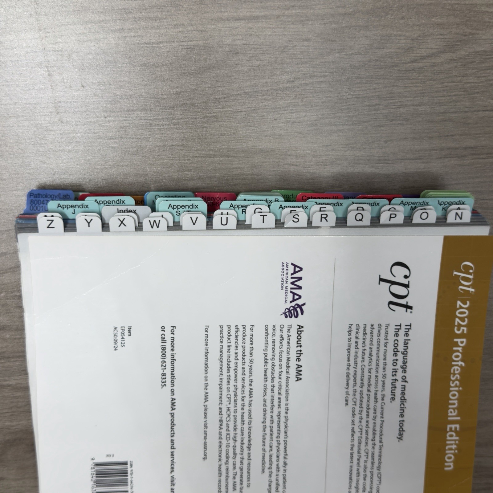 CPT 2025 Professional Edition AMA American Medical Association Tabs