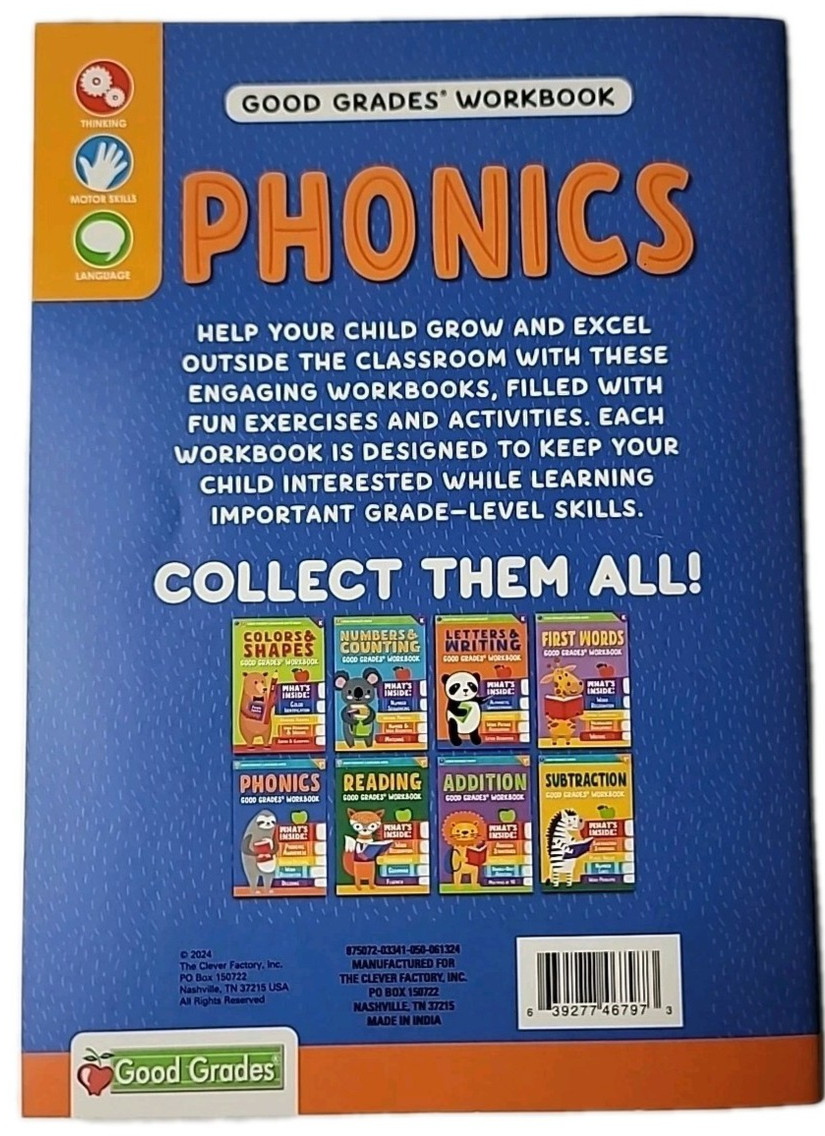 Phonics Good Grades Workbook Language Arts 1st Grade 32 pages Educational New