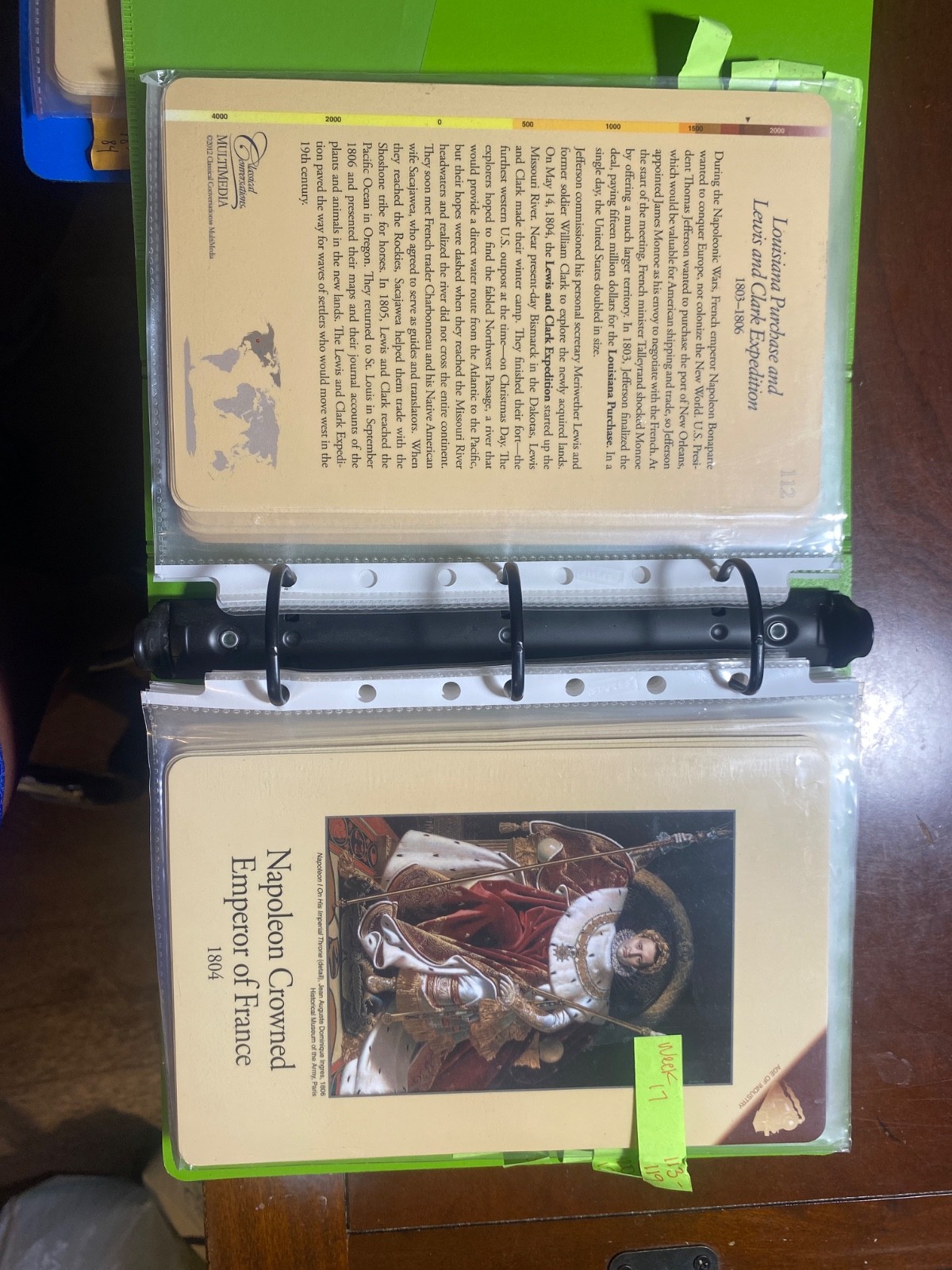 Classical Conversations Acts & Facts History Cards. 2012 set of 4. in binders.