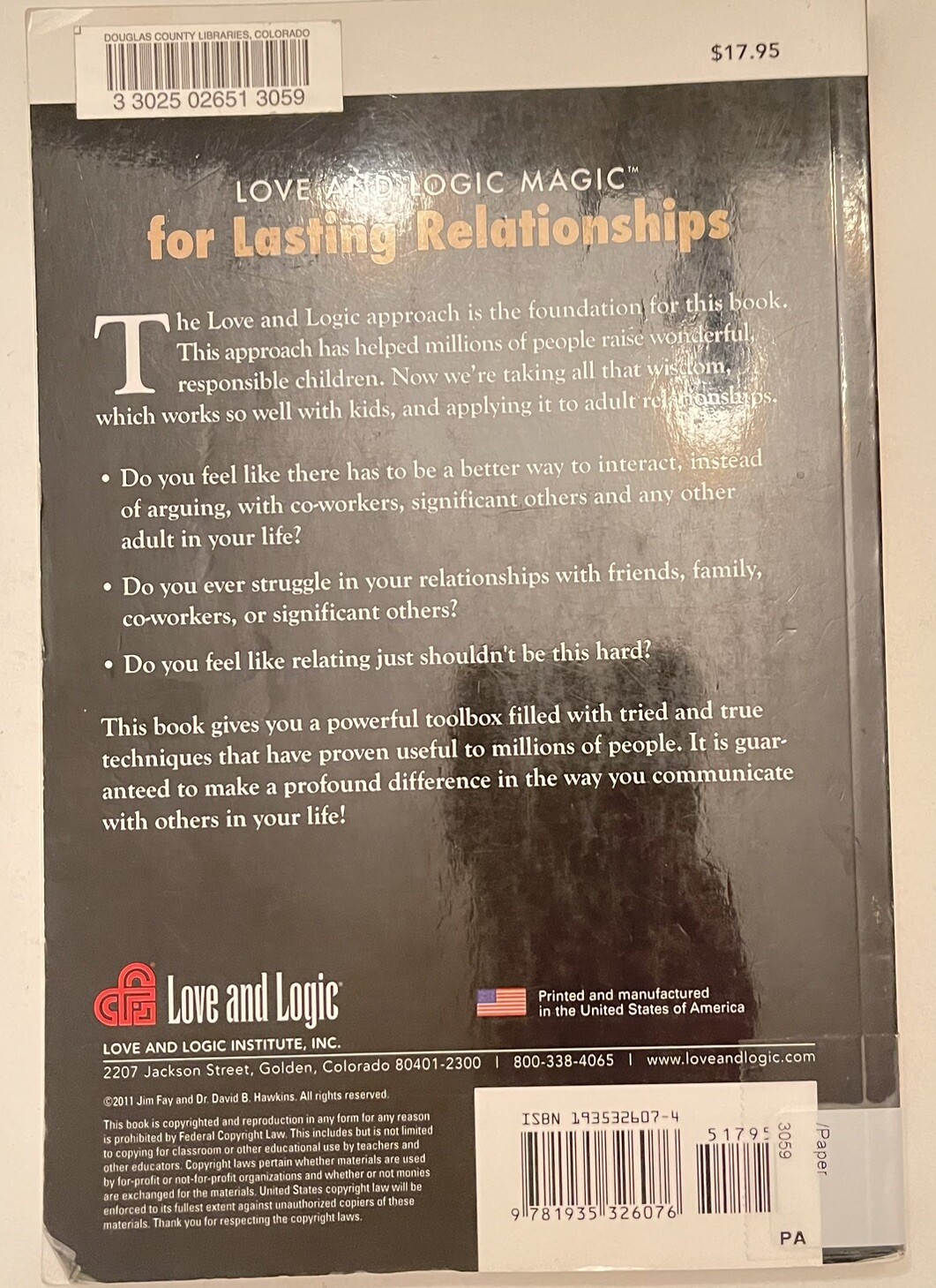 Love and Logic Magic for Lasting Relationships by David Hawkins and Jim Fay